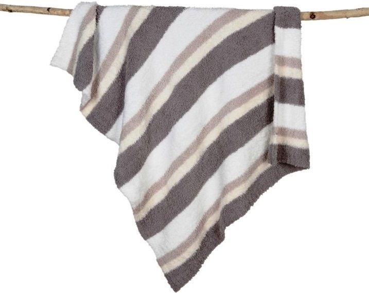 Barefoot Dreams® CozyChic® Multi Striped Stroller Blanket  - White/Stone/Cream/Dove