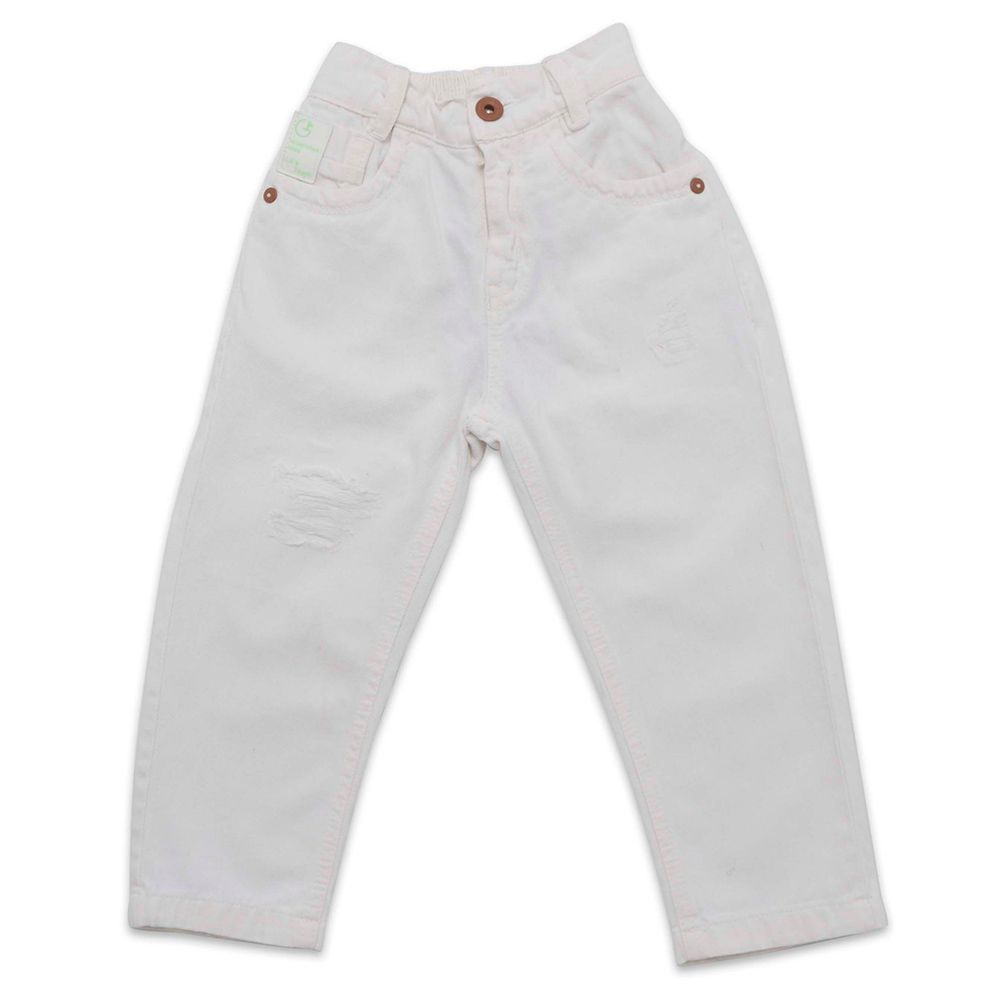 Little Kangaroos - Boy Semi Elastic Denim Jeans - White