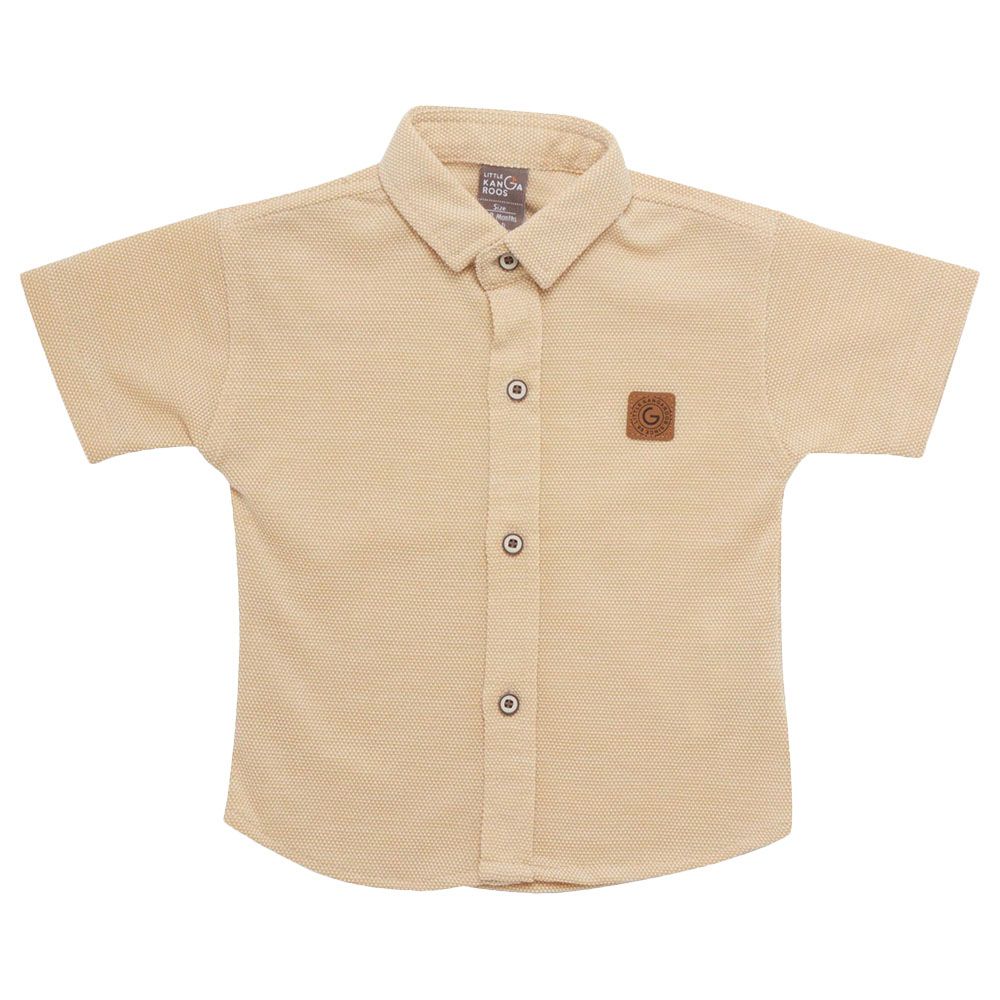 Little Kangaroos - Baby Boy Half Sleeve Shirt - Mustard