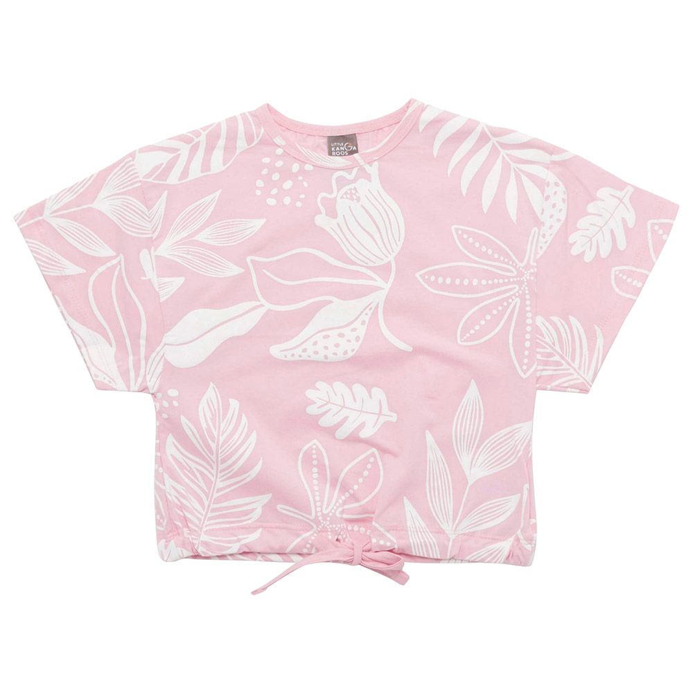 Little Kangaroos - Girl Round Neck Half Sleeve Top - Ballet Pink