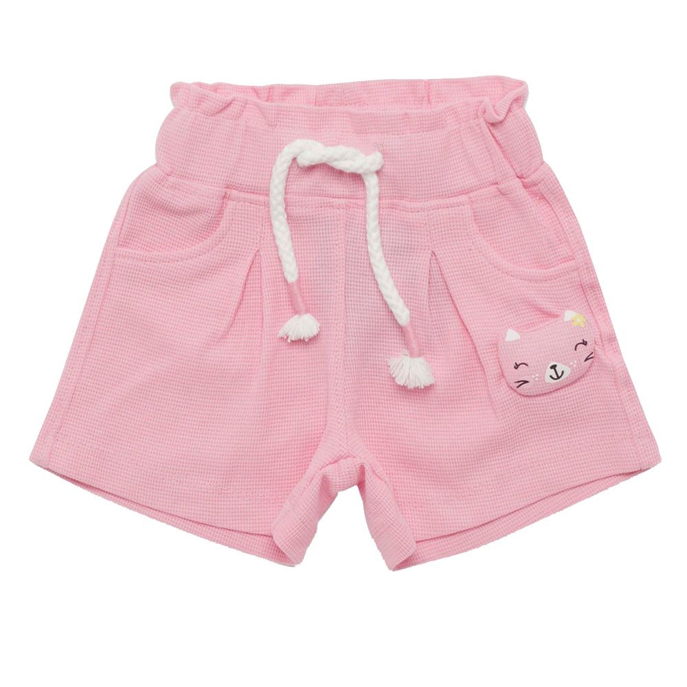 Little Kangaroos - Baby Girl Full Elastic Shorts - Pink