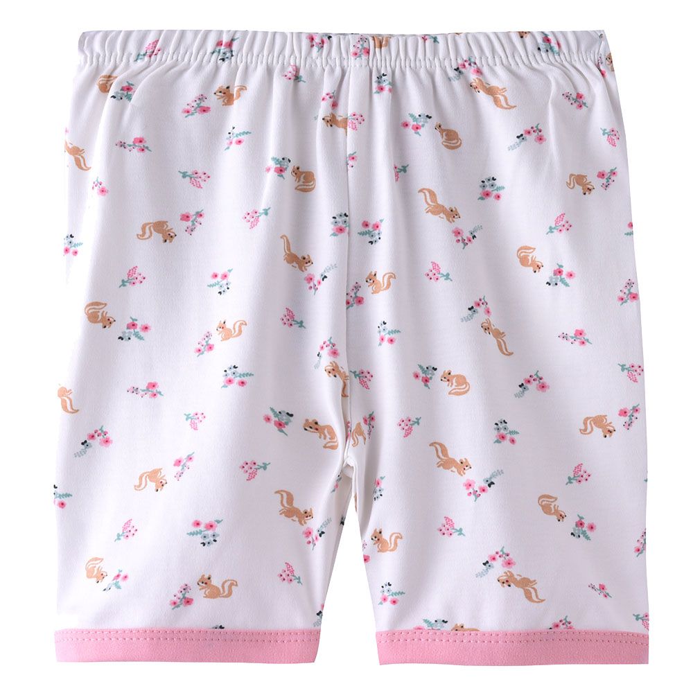 Smart Baby - Baby Girl Printed Shorts - White