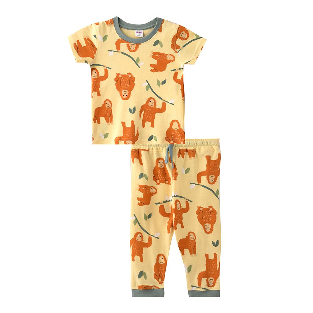 Smart Baby - 2pc-Set - Half Sleeve T-Shirt w/ Pants - Lemon