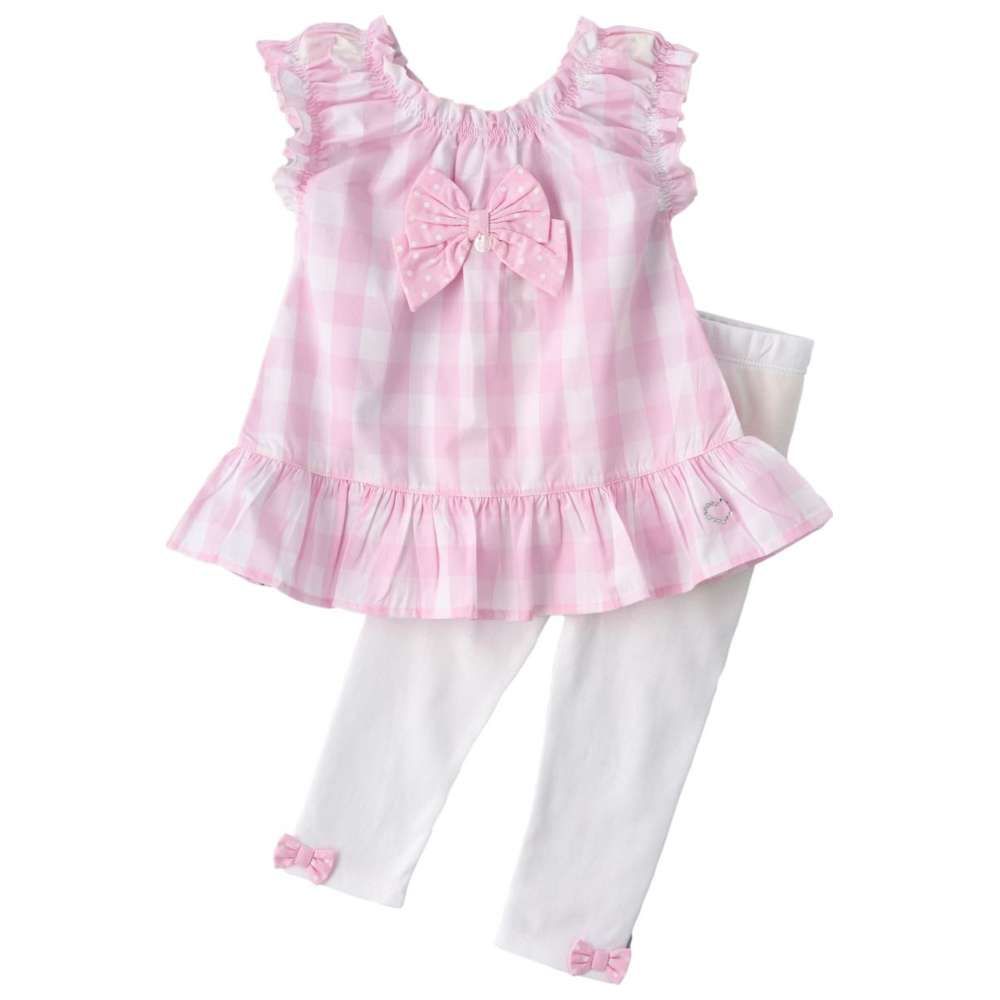 Boo Boo - 2pc-Set - Baby Girl Top & Pants - Pink/White