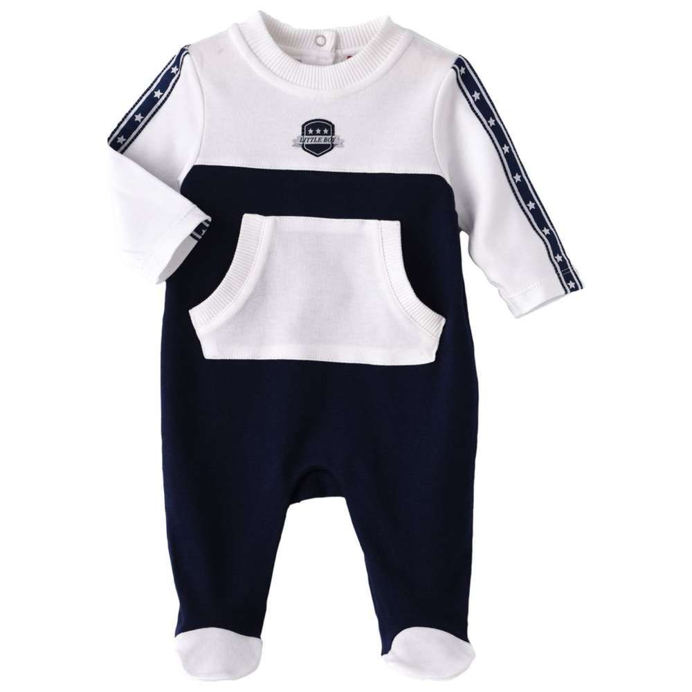 Boo Boo - Footed Jumpsuit- Navy/White