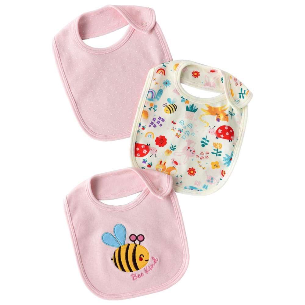 Boo Boo - 3pc-Set - Bibs - Pink/Blue/Red