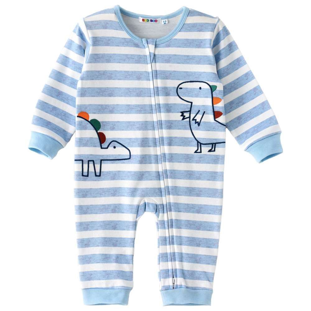 Boo Boo - Baby Boy Striped Romper - Blue/White