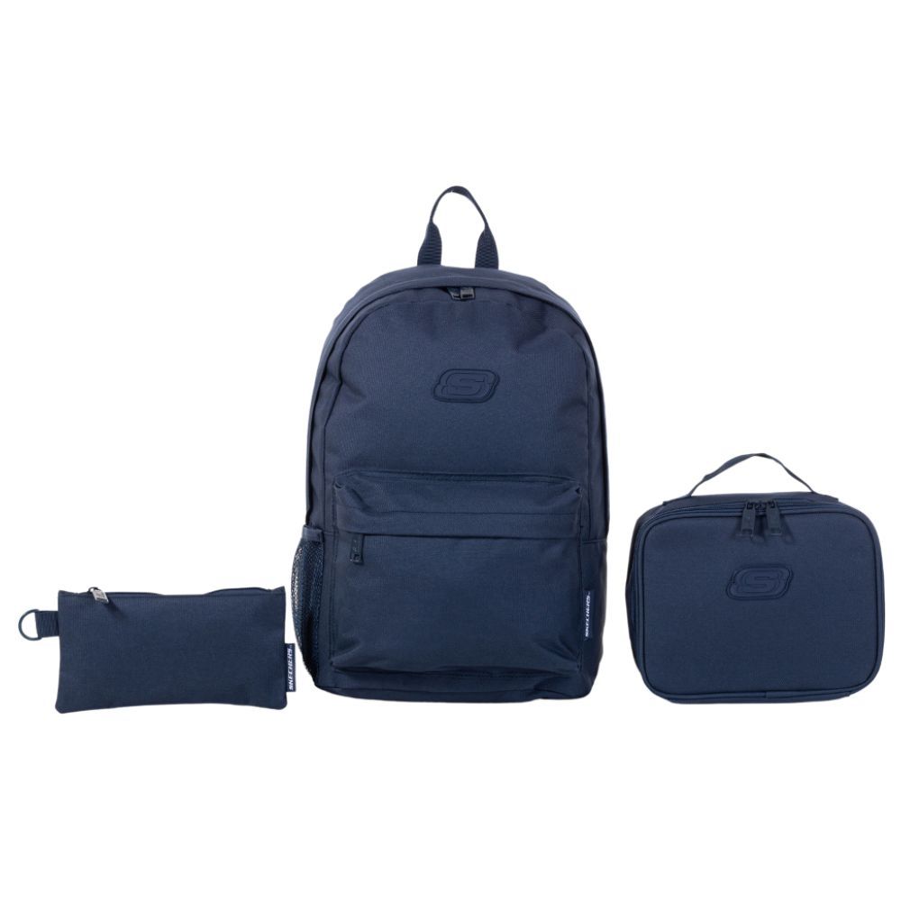 Skechers - Multi Piece Weekender Backpack Set - 3pcs - Navy - 16.75-Inch/43cm