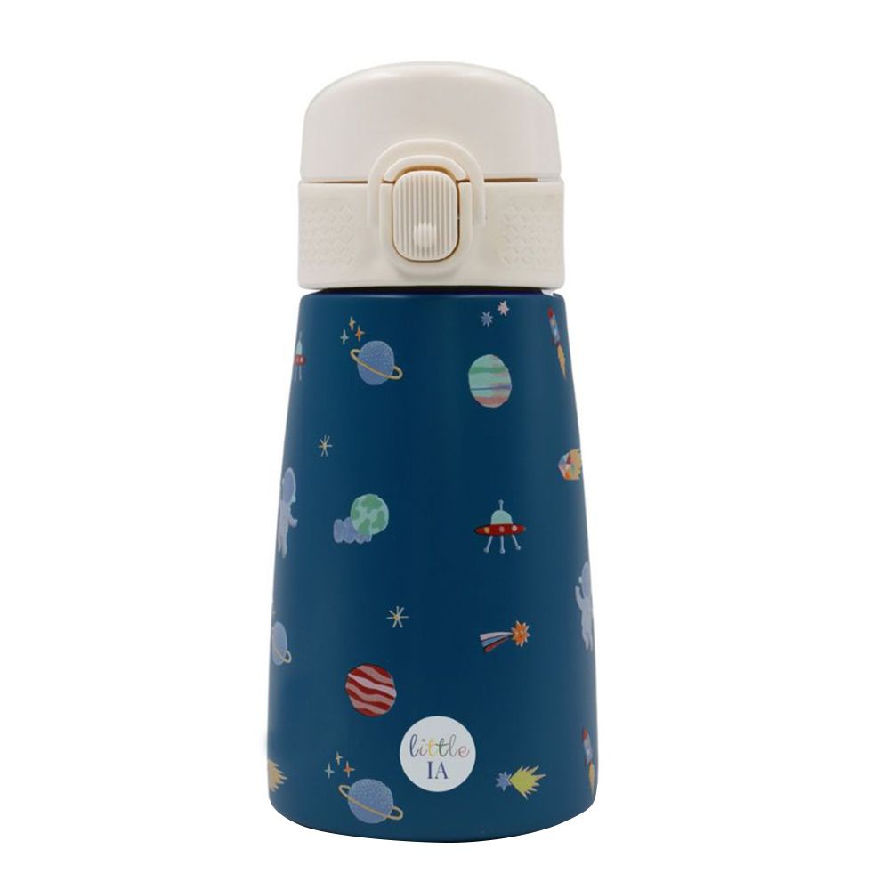 Little IA - Personalized Explorer Stainless Steel Water Bottle - Blue - 350 ml