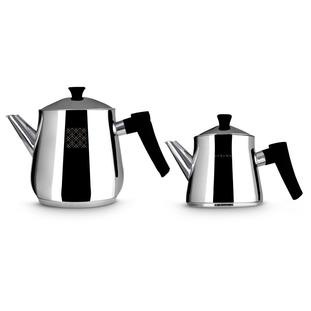 Serenk Definition Stainless Steel Tea Pot Set - Black