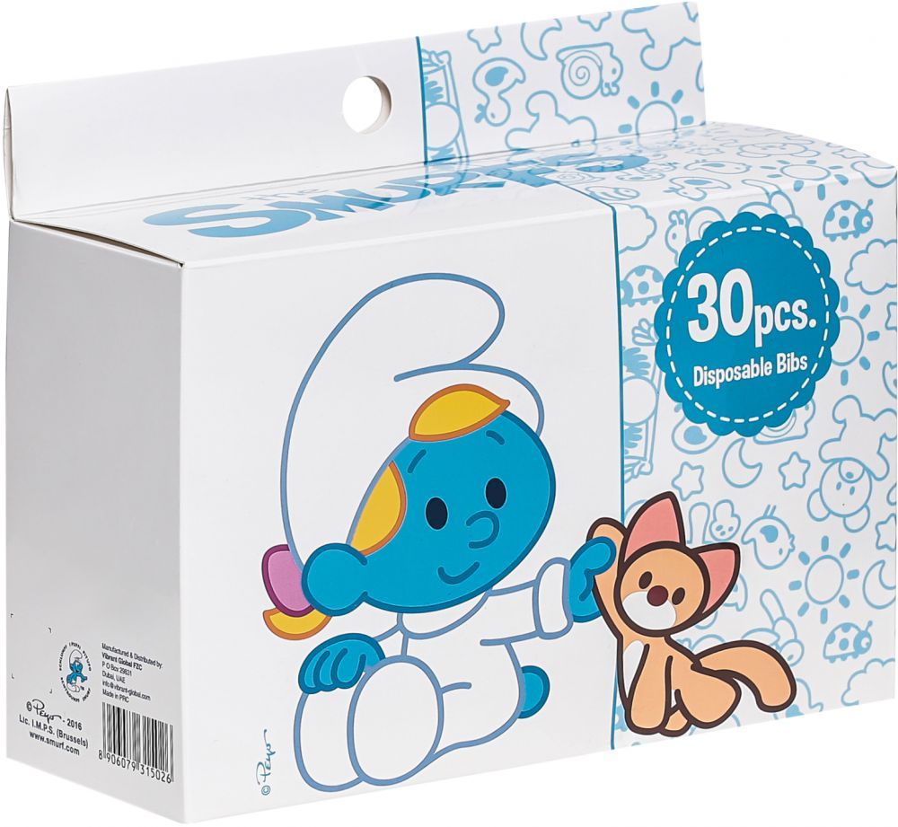 Smurf - Disposable Bibs - Pack of 30