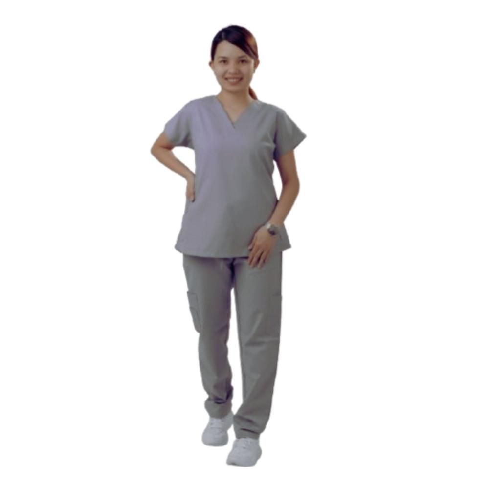Veronica - Basic Scrub Suit/Medical Set For Ladies Grey