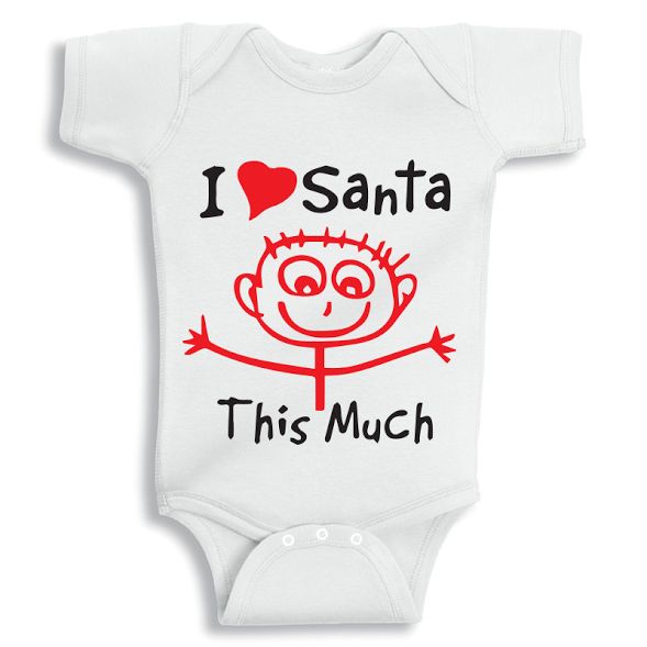 Twinkle Hands I Love Santa This Much Baby Onesie 