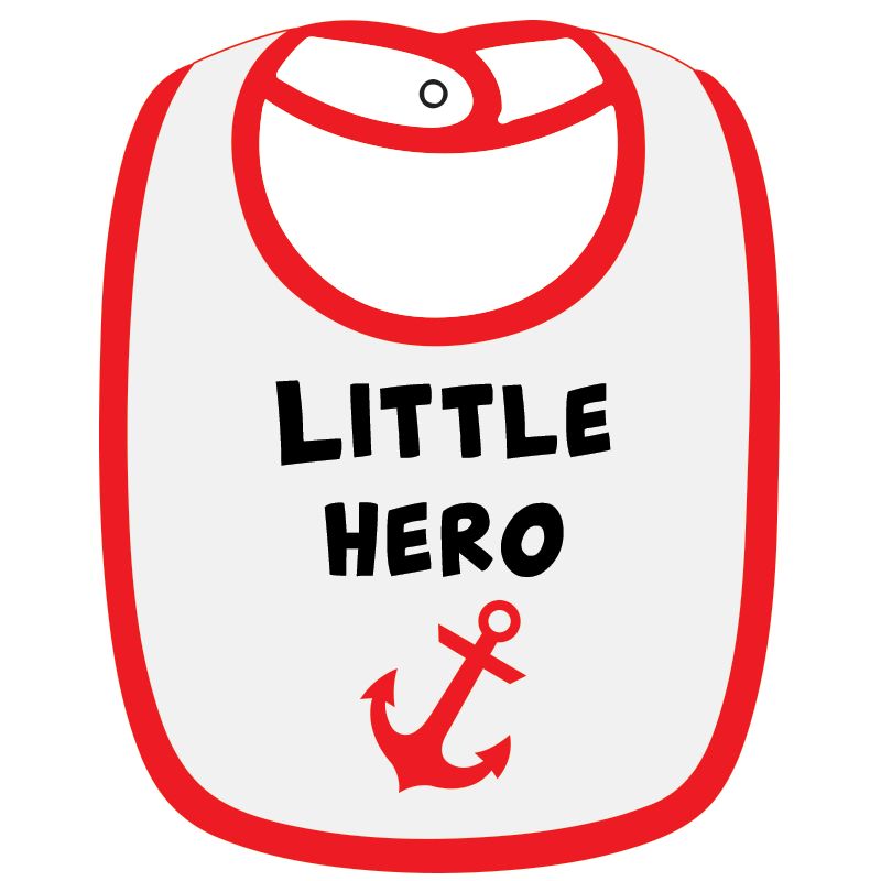 Twinkle Hands - Little Hero Baby Bib - White/Red