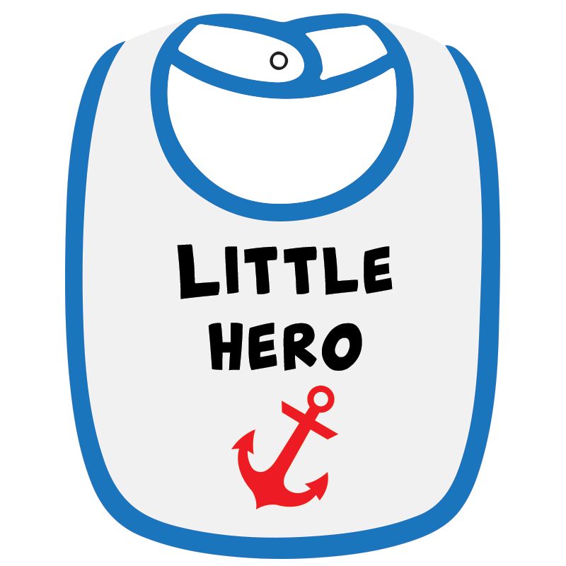 Twinkle Hands - Little Hero Baby Bib - White/Blue