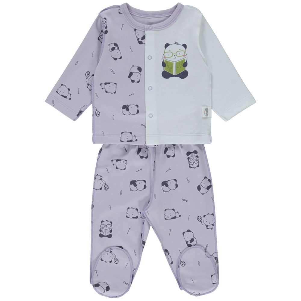 Bebetto - 2pc-Set - Baby Girl's Panda Pyjama Set - Lilac