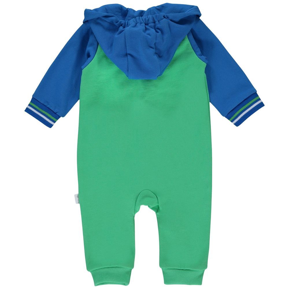 Bebetto - Baby Boy Hooded Zipped Sleepsuit - Green/Blue