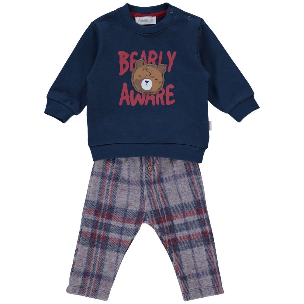 Bebetto - 2pc-Set - Baby Boy Sweatshirt & Pants - Indigo