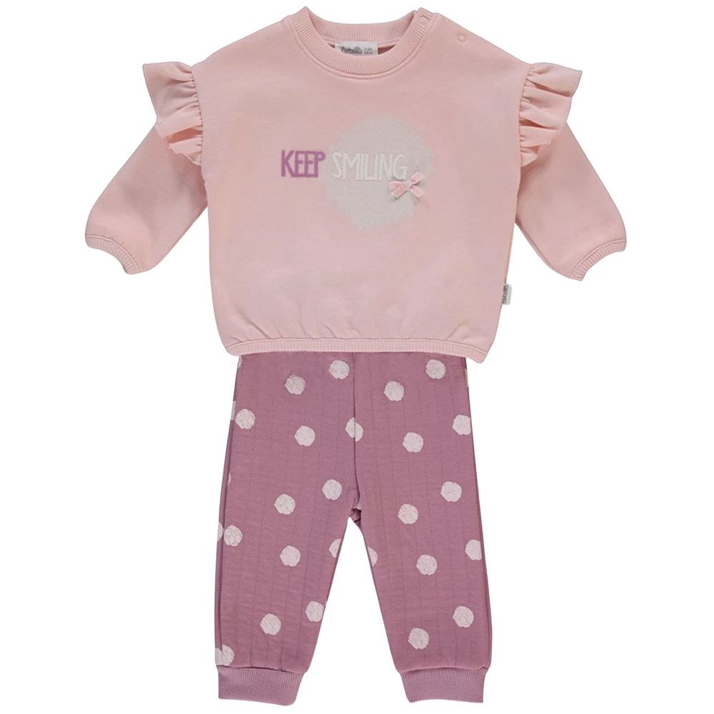 Bebetto - 2pc-Set - Baby Girl's Sweatshirt & Joggers - Dusty Rose