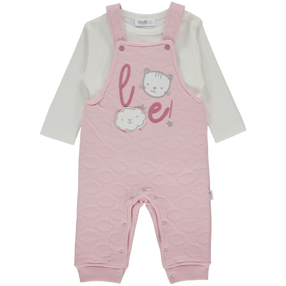 Bebetto - 2pc-Set - Baby Girl's T-Shirt & Dungaree - Pink