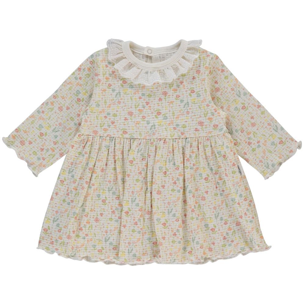 Bebetto - Baby Girls Floral Dress - Ecru