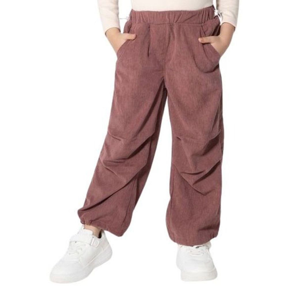 Little Kangaroos - Girl Corduroy Cargo Pants - Plum