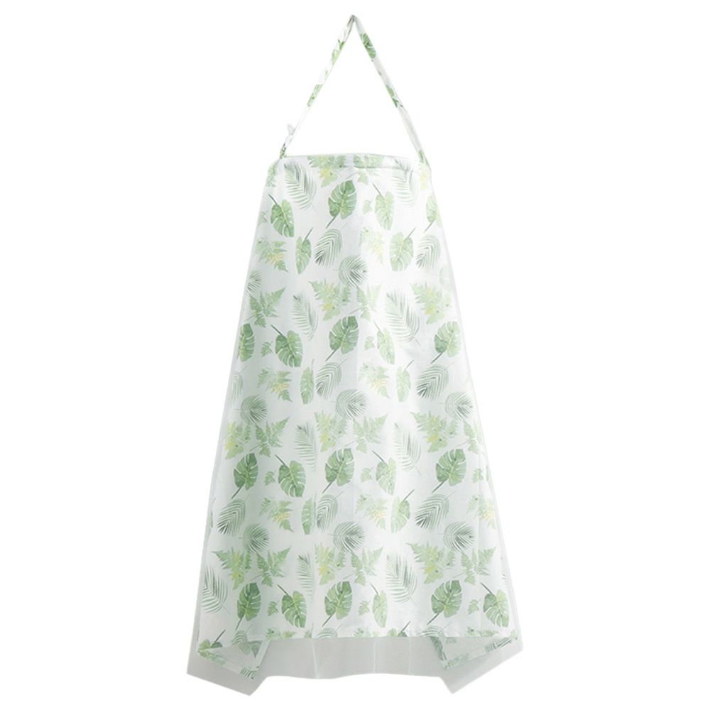 Blooming Blossom - Breathable Printed Nursing Cover - White/Green