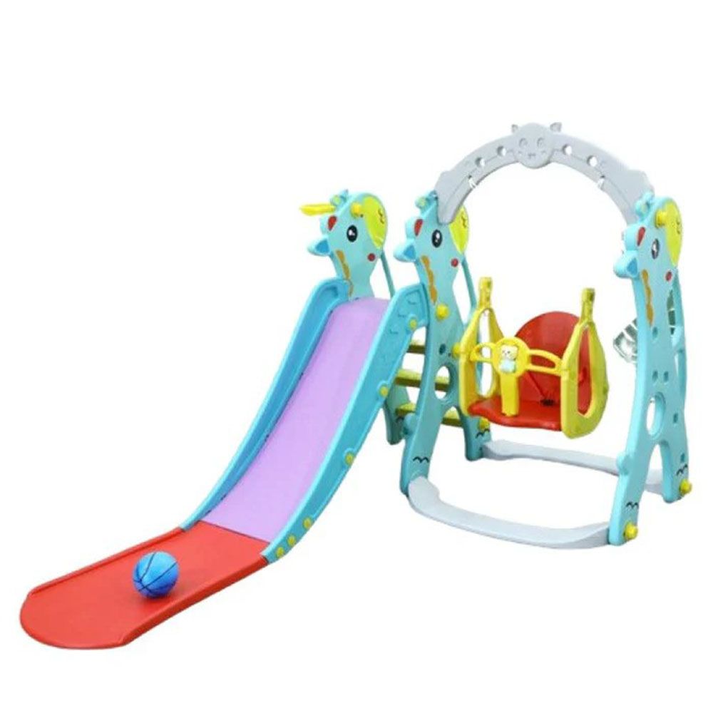 Dreeba - 3-in-1 Slide And Swing Playset - 140x133x120 cm - Blue