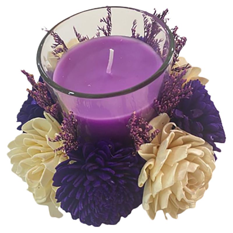 Eco Flowers - Handcrafted Candles with Eco Dried Flowers- Lavender