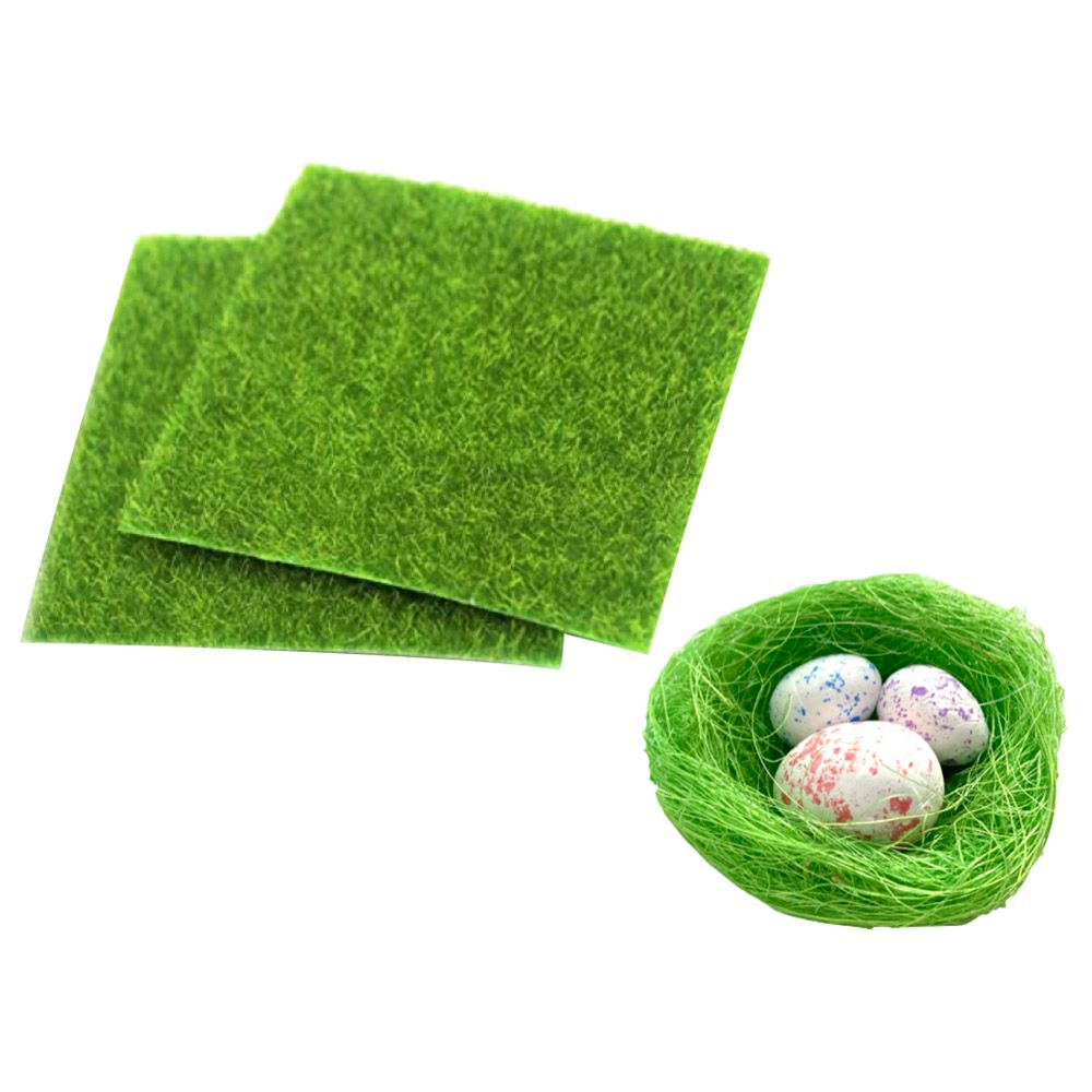 Mindset - Artificial Mini Grass Moss Mat + Nest with Eggs