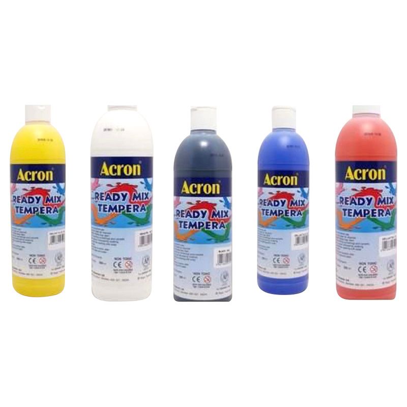 Acron - Ready Mix Tempera Five Primary Color Set 5X500 Gm