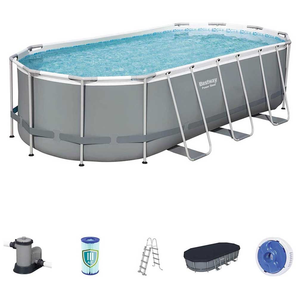 Bestway - Power Steel Oval Pool Set 5.49x2.74x1.22cm