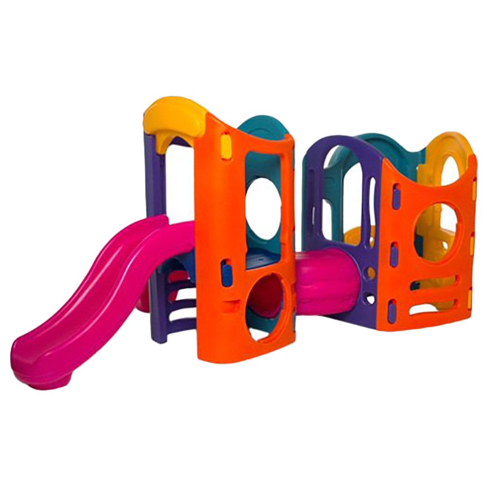 Megastar Twin Climbing Slide Playhouse W/ Tunnel Hideout