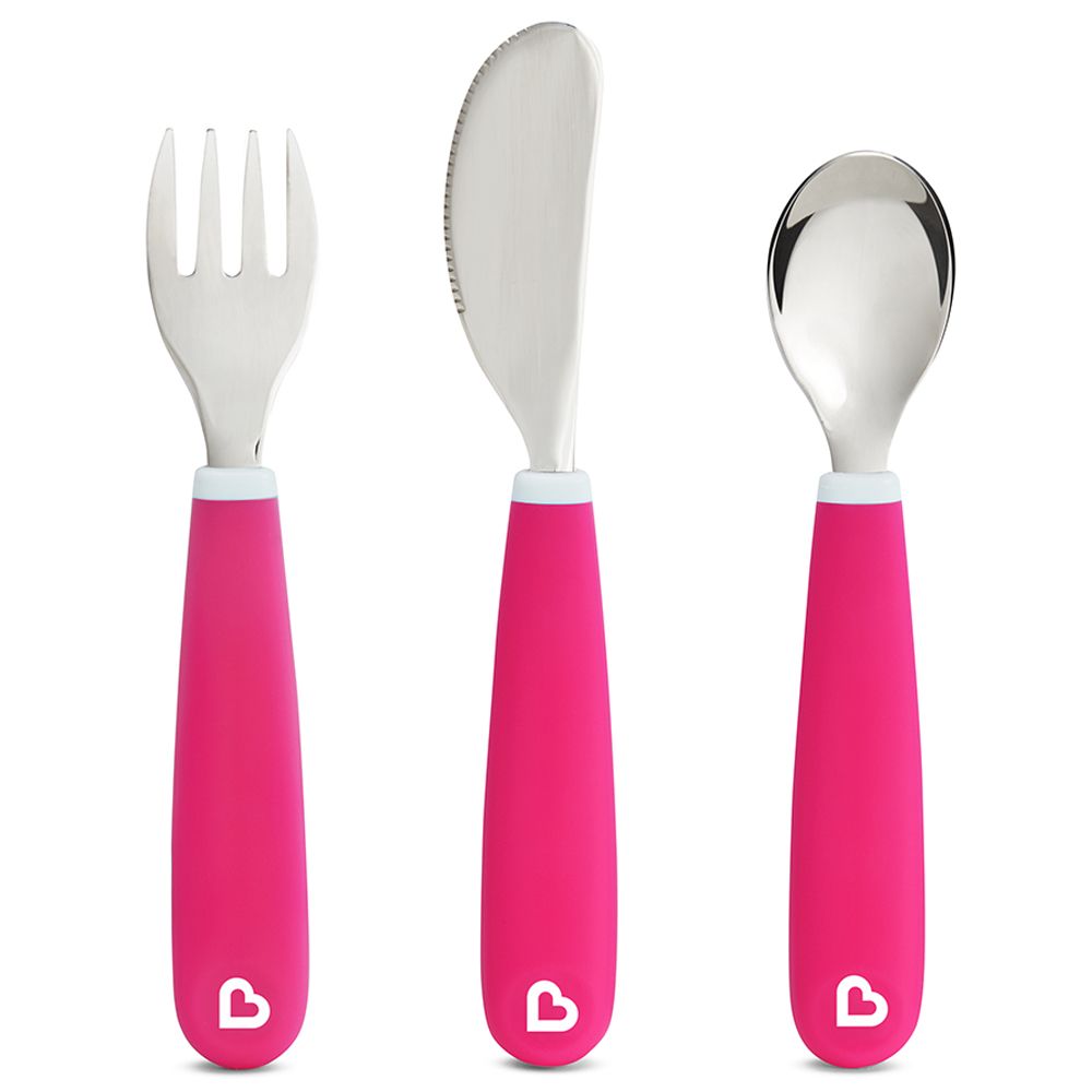 Munchkin - Splash Toddler Utensil Set - Pink
