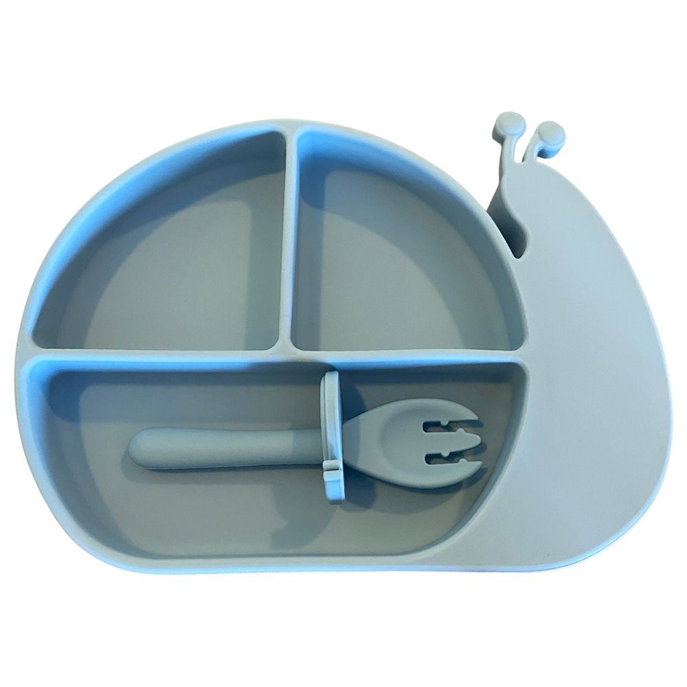 Myna Box Snail Silicone Suction Plate - Blue