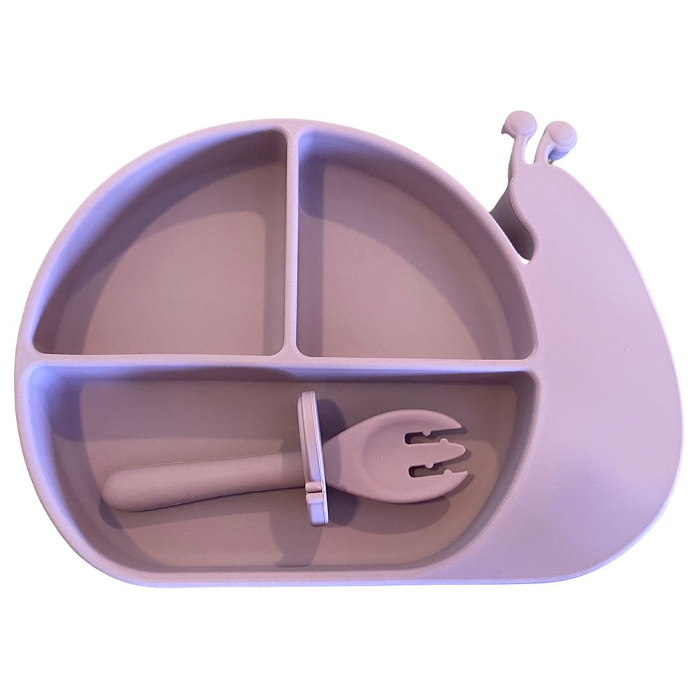 Myna Box Snail Silicone Suction Plate - Blush Pink