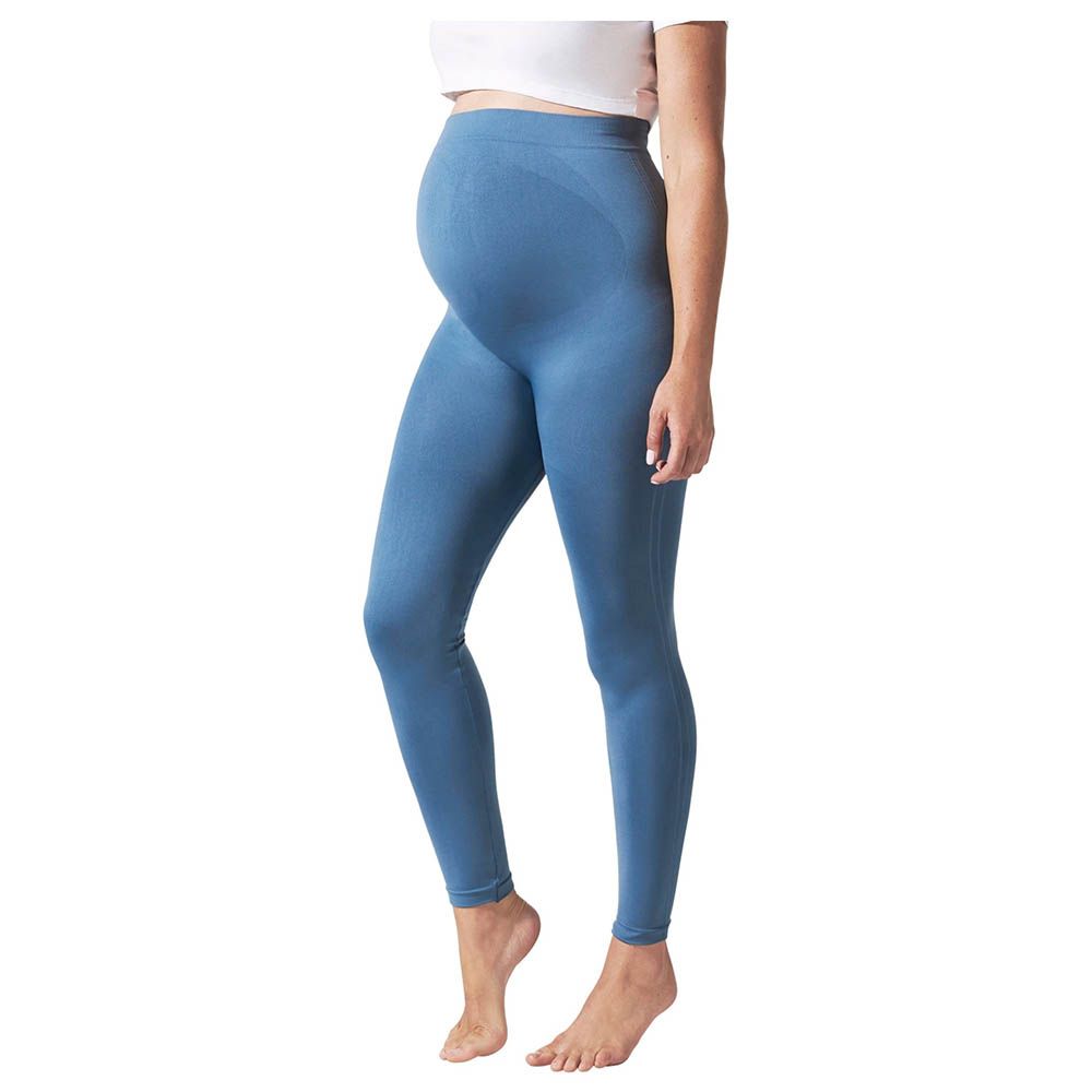 Mums & Bumps - Maternity Belly Support Leggings - Oil Blue
