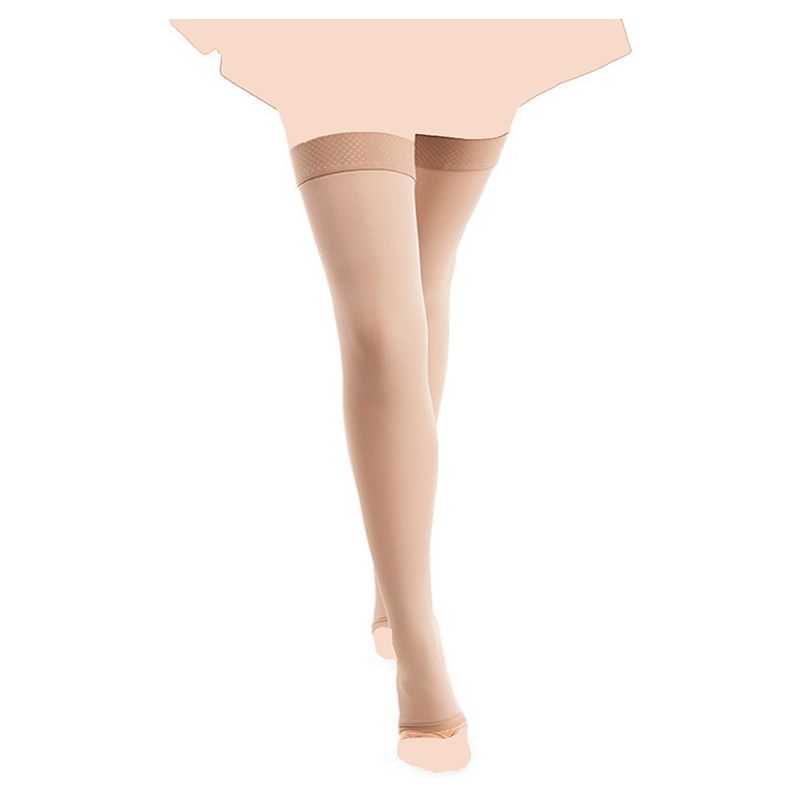 Mums & Bumps -Gabrialla Microfiber Open Toe Thigh High Beige