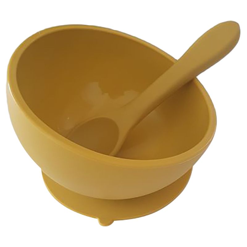 Dove and Dovelet Silicone Suction Bowl & Spoon - Marigold
