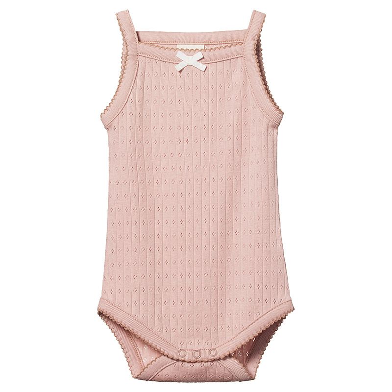 Nature Baby - Cotton Camisole Bodysuit Pointelle - Rose
