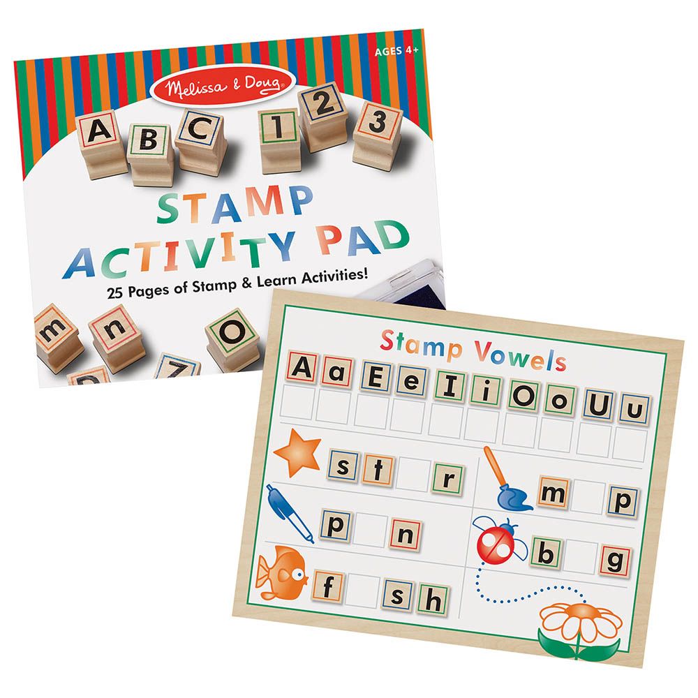 مجموعة طوابع الحروف والأرقام الخشبية من ميليسا آند دوغ - عبوة من 56 قطعة