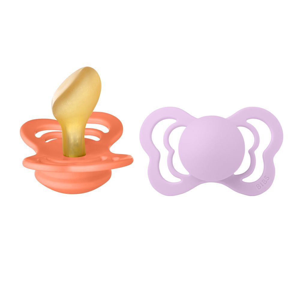 Bibs - Couture S2 Pacifiers - Pack of 2 - Papaya/Violet Sky