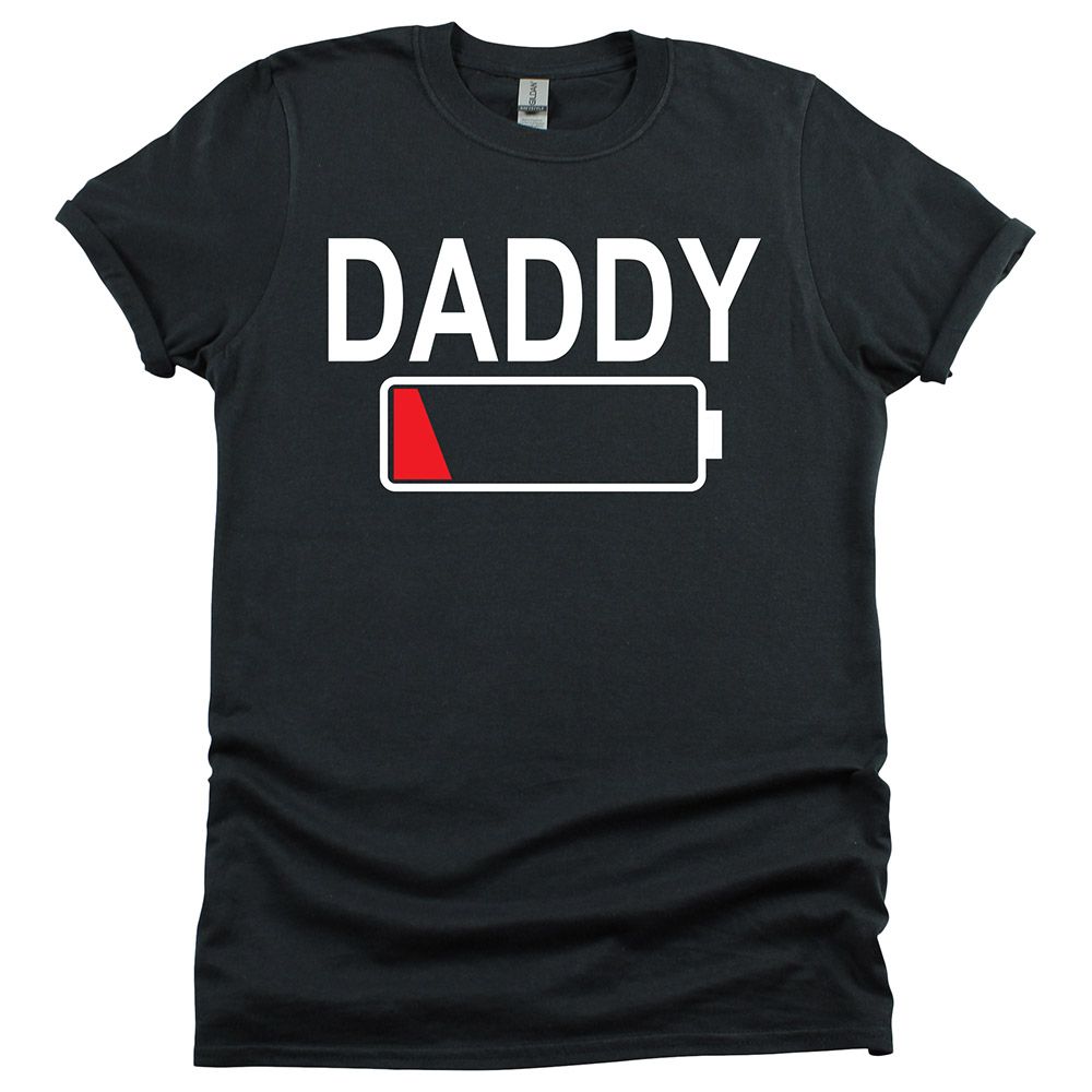 Matching Family Outfits - Daddy Low Battery T-Shirt - Black