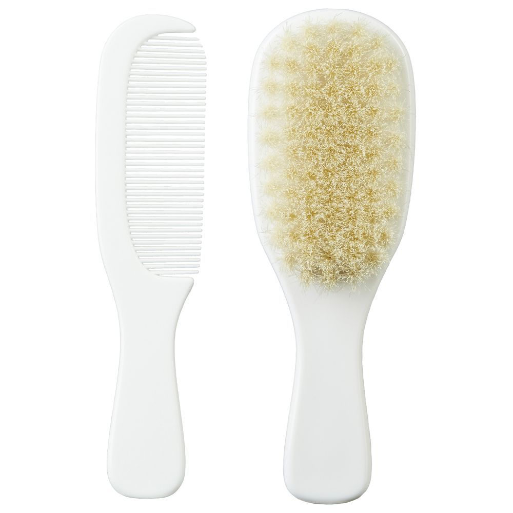 Mininor - Baby Comb & Brush -  0M+ - White