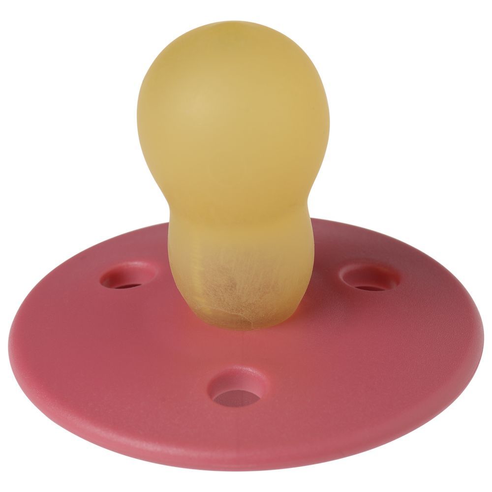 Mininor - Round Pacifier Latex - 6M+ - Rhubarb