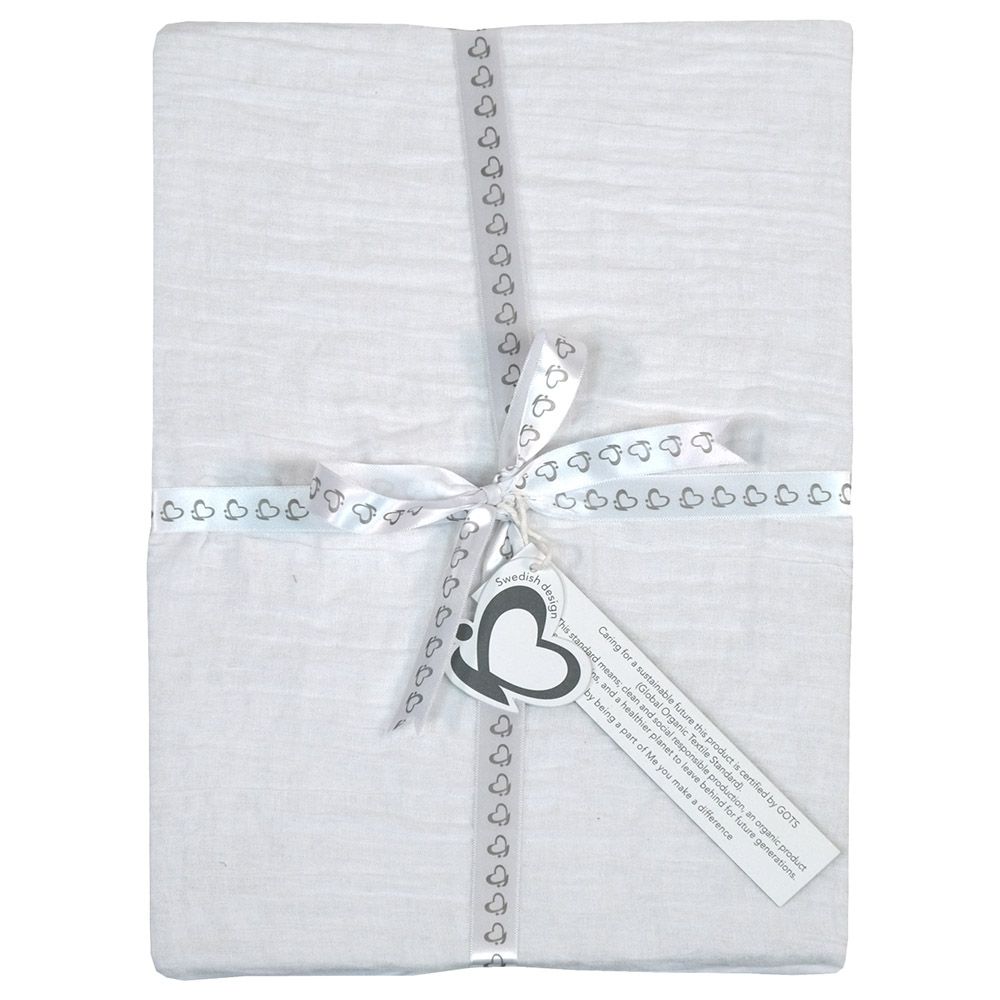 Me - Organic Crinkle Muslin Fitted Crib Sheet - White
