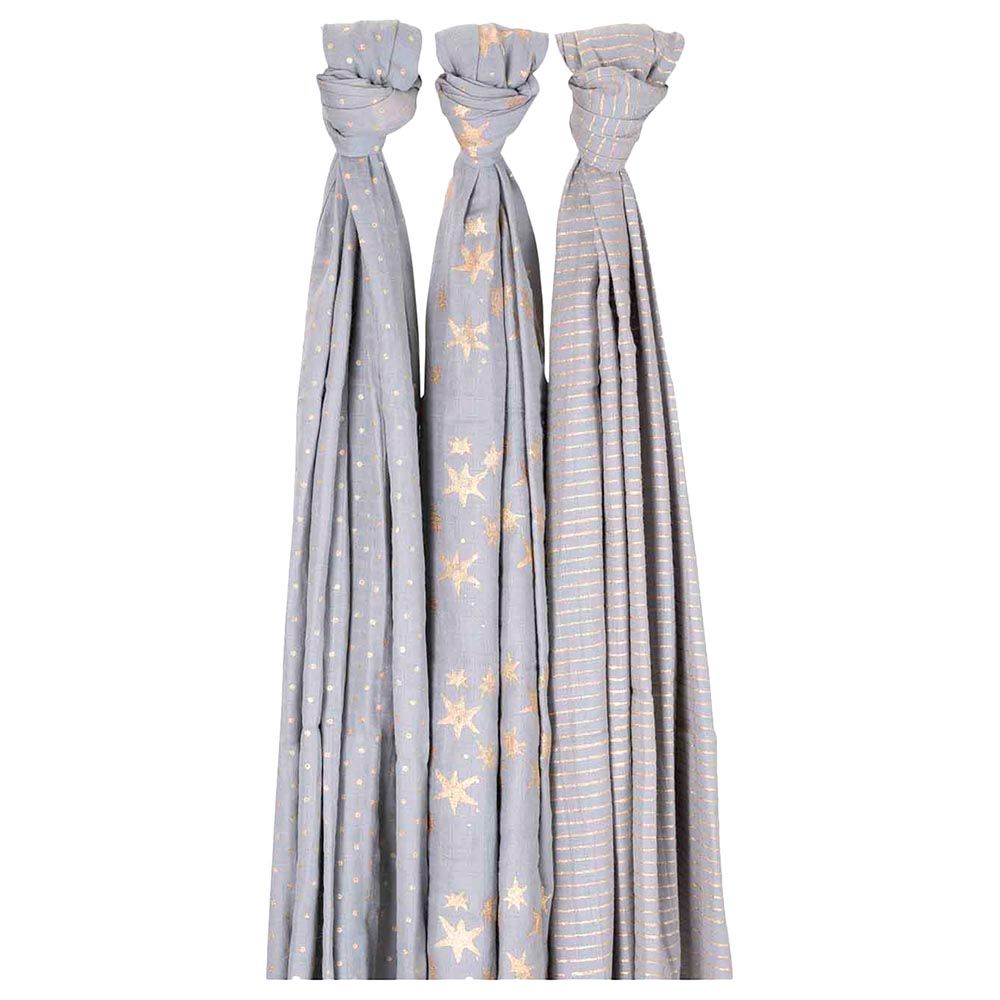 Mi Dulce An'Ya - Starry Swaddle Set - 3Pc-Set - Heather