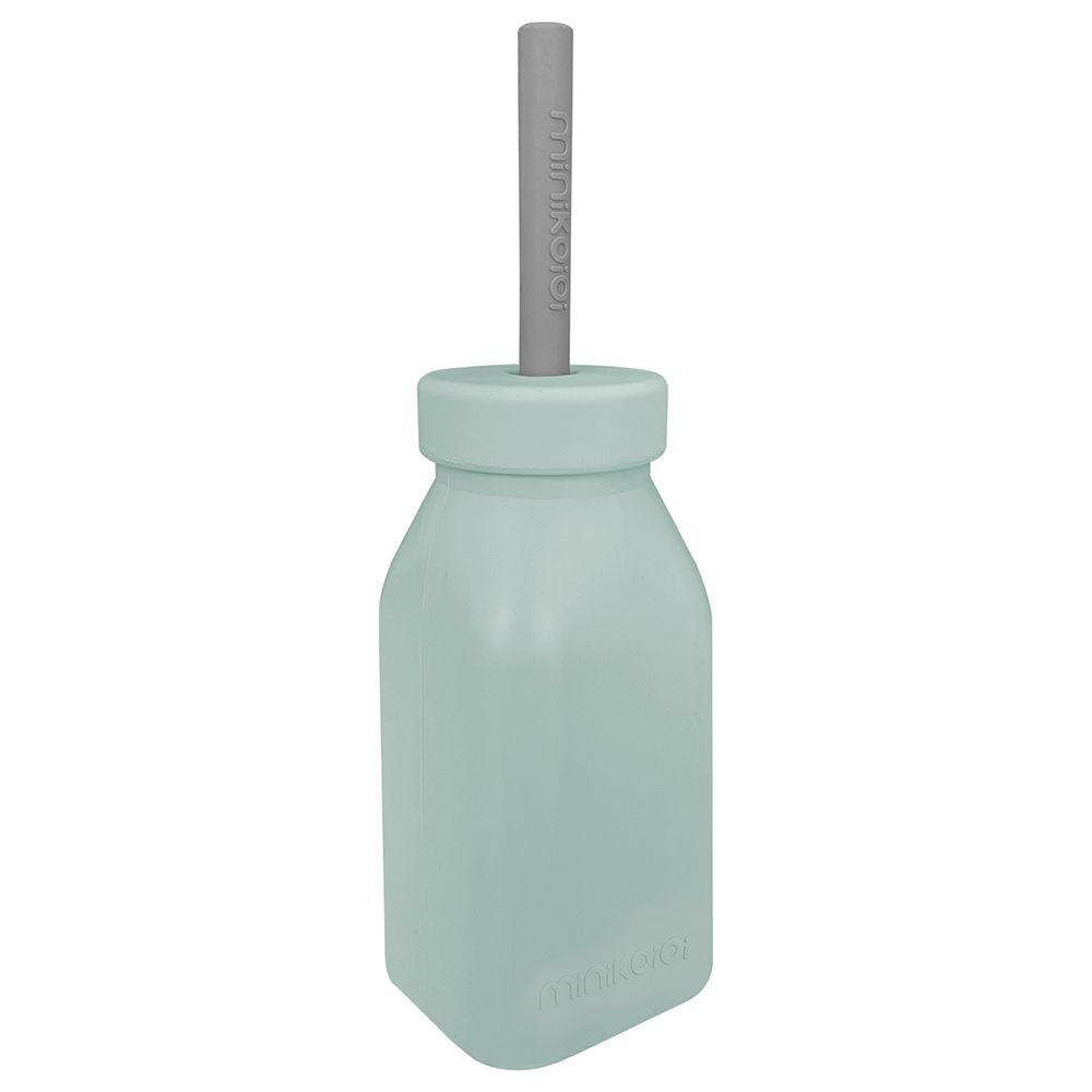 Minikoioi - Bottle & Straw - River Green/Powder Grey - 200ml