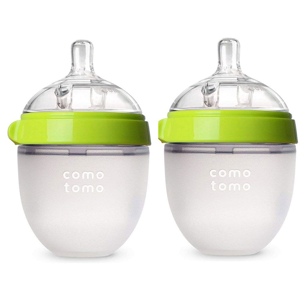 Comotomo - Natural Feel Baby Bottle - Pack of 2 - Green