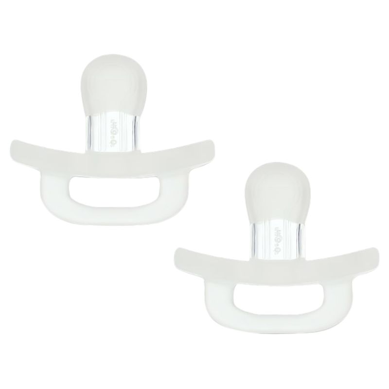 Spectra Baby - Silicone Pacifier w/ Case - 2pcs - 0-6M - White Meringue